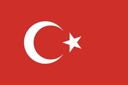[ai] The flag of Turkey featuring a red background with a white crescent moon and a star.